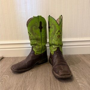 Green and Brown Cowboy Boots